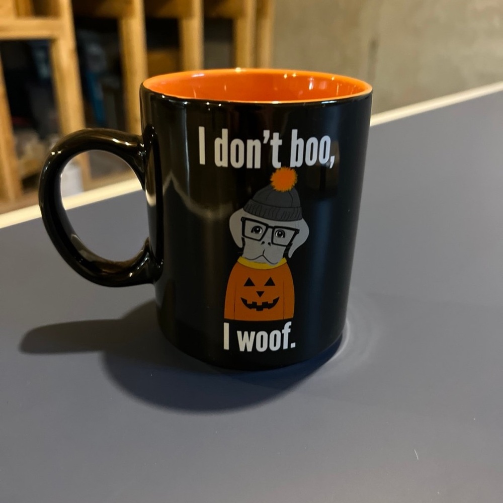 Halloween Dog Mug with Orange Interior